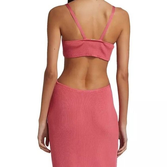 Cult Gaia Women's Pink Serita Knit Midi Cut-Out Midi Dress Size Large, New - Picture 5 of 5